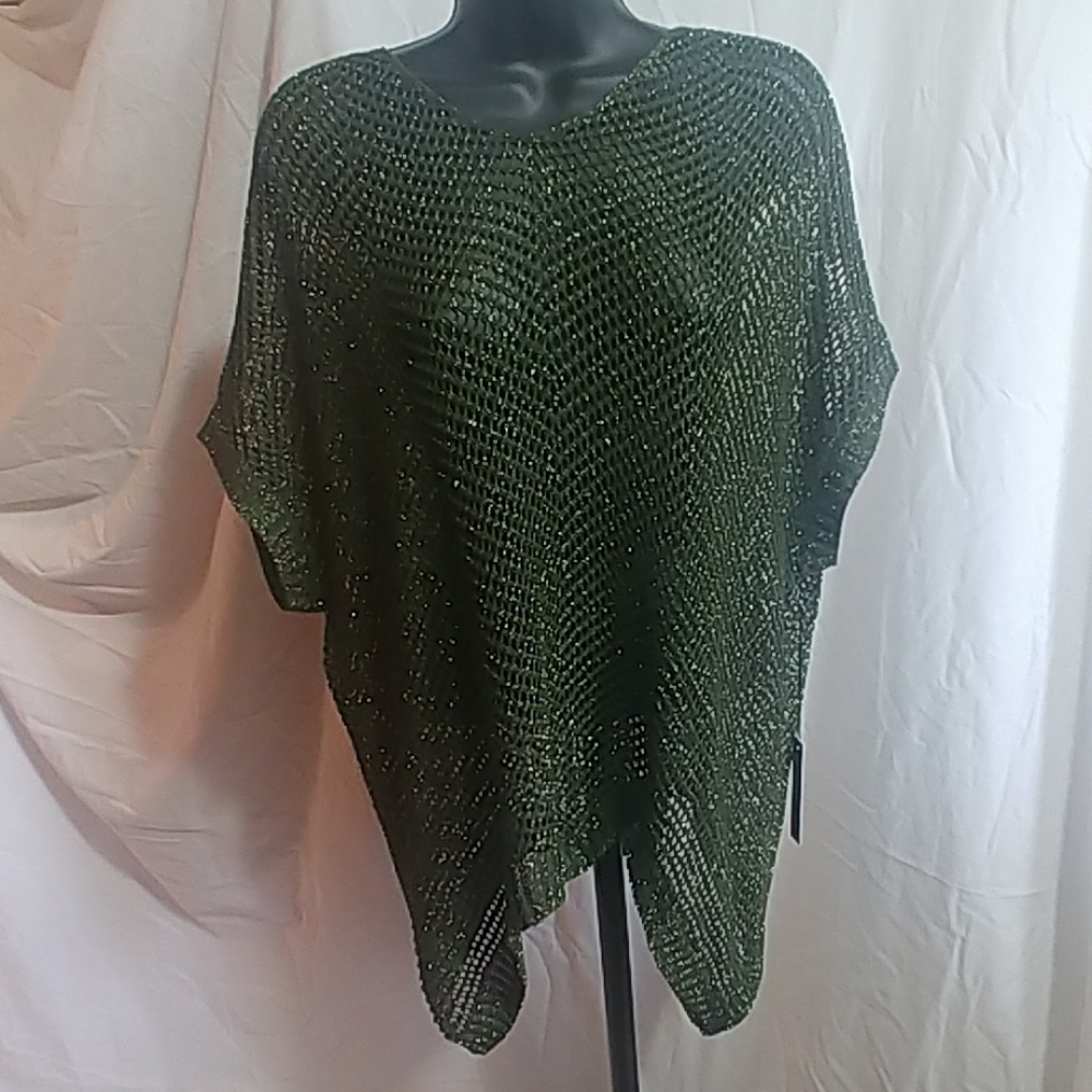 BCBG Maxazria Green Crochet Sweater Cover